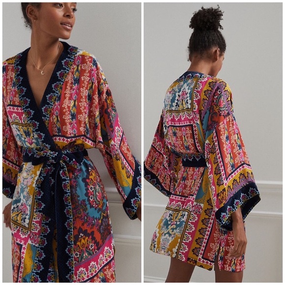 anthropologie velvet robe